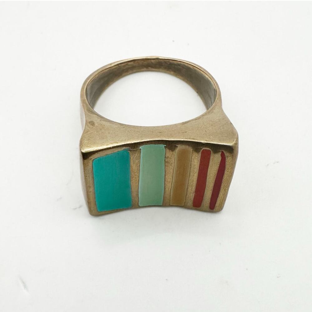 Betsy & Iya Ring Durango Pod 6.5 Size 6 1/2 Multicolor Stripe Casual Jewelry - Picture 8 of 10